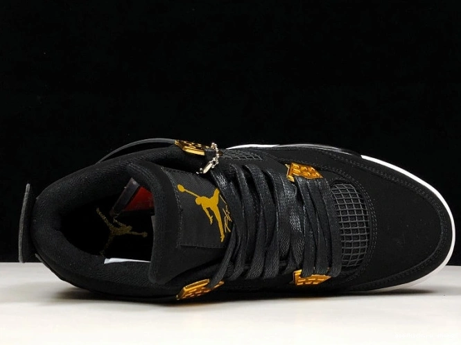 Cheap Black 308497-032 Gold-White Metallic Air Royalty Jordan 4 0710